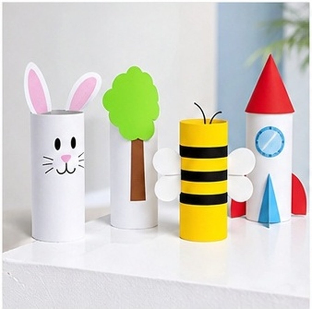 Art Craft Cardboard - 20 szt. białych kartonowych rur do