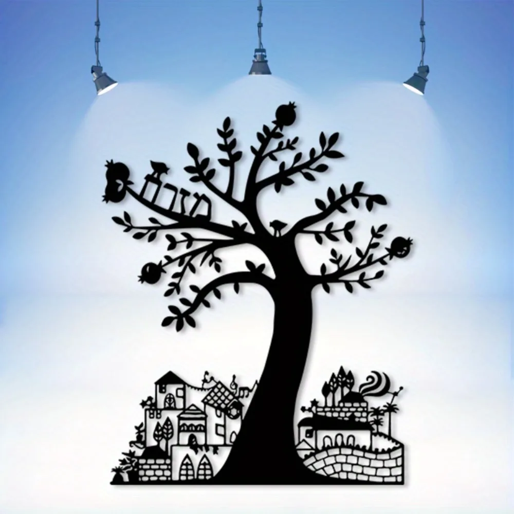 Art & Craft Paper For Kids - CIFBUY Metalowa Dekoracja Ścienna Drzewo Granatowe
